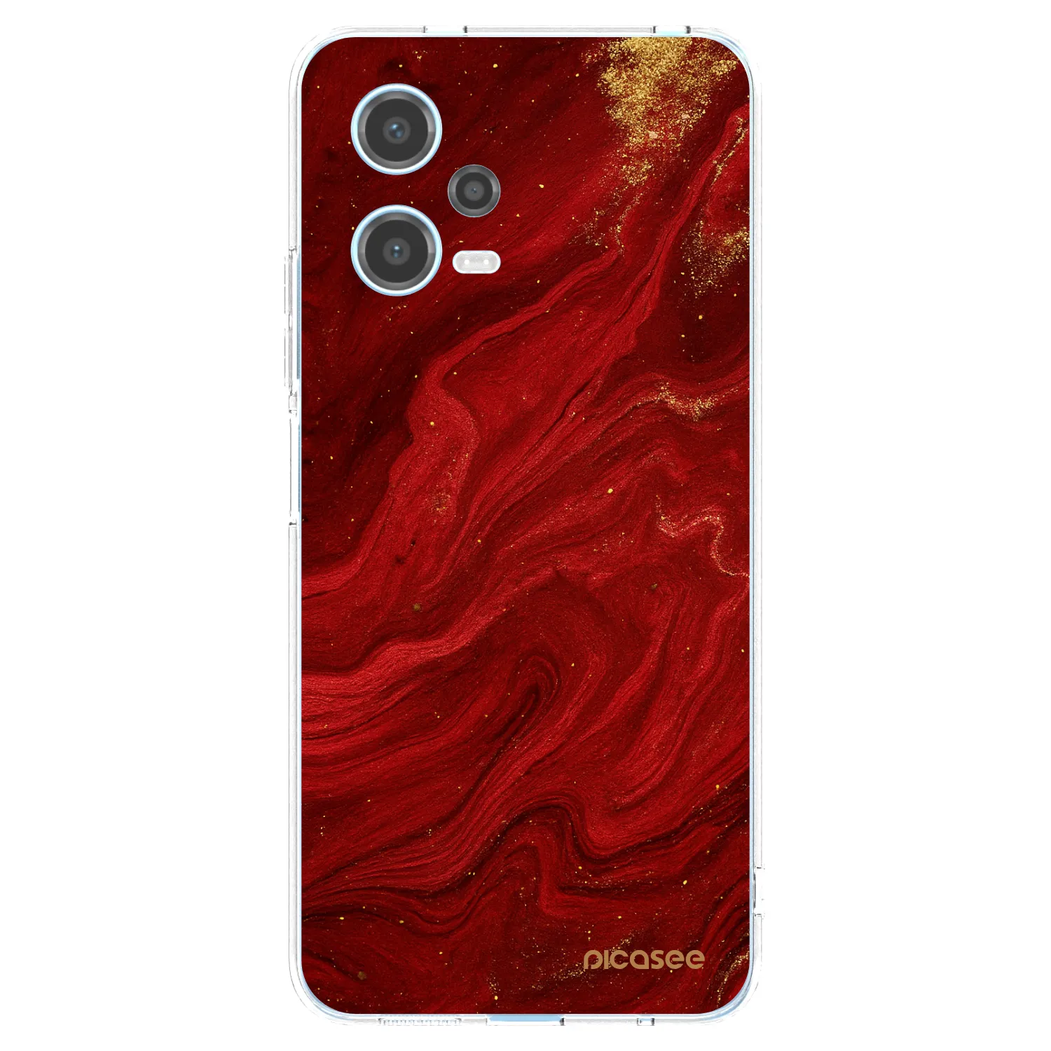 Picasee silikonowe przeźroczyste etui na Xiaomi Redmi Note 12 5G - Red