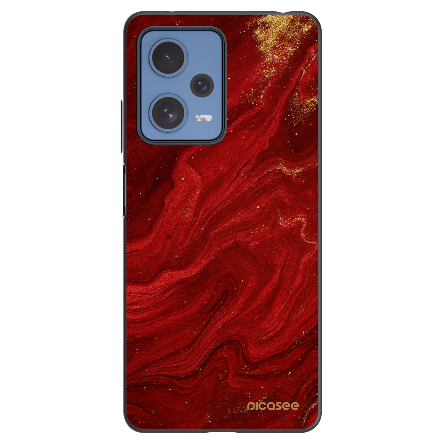 Picasee silikonowe czarne etui na Xiaomi Redmi Note 12 Pro 5G - Red