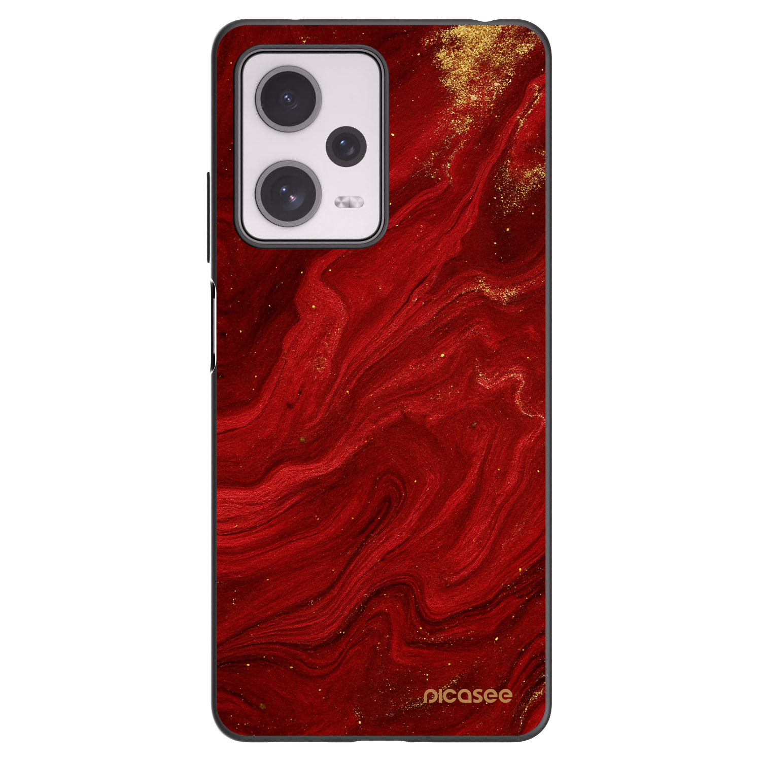 Picasee silikonowe czarne etui na Xiaomi Redmi Note 12 Pro+ 5G - Red