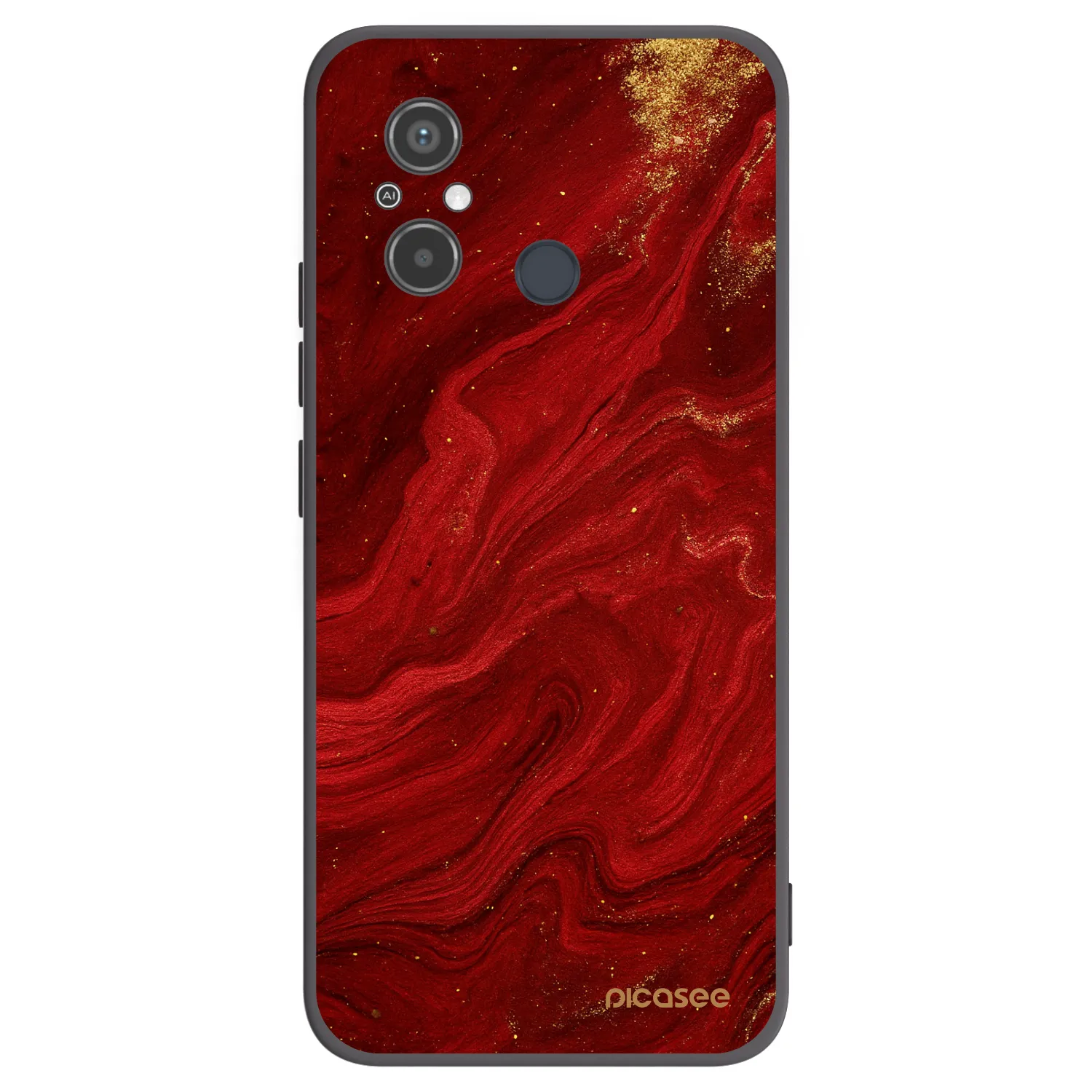 Picasee silikonowe czarne etui na Xiaomi Redmi 12C - Red