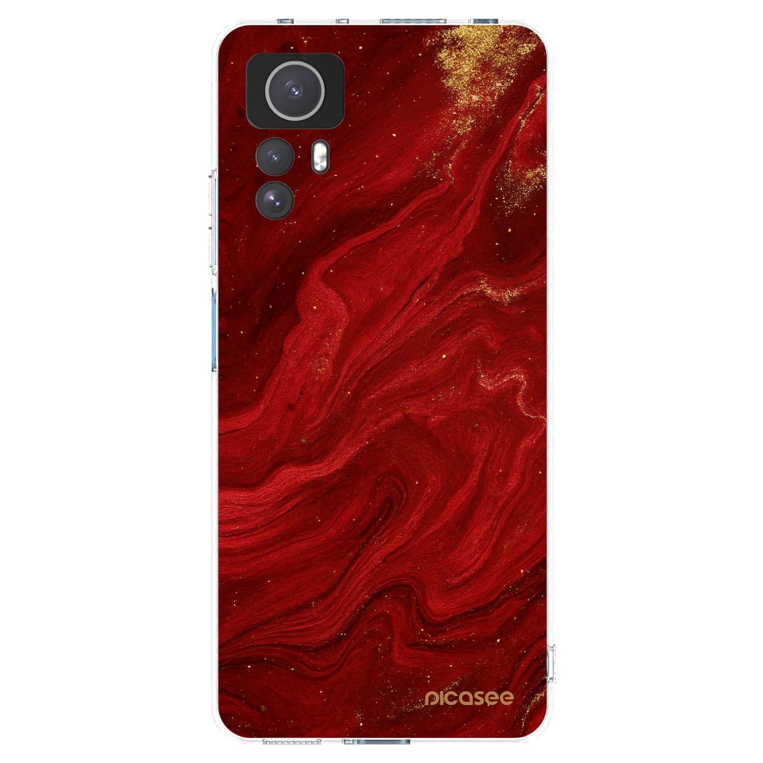 Picasee silikonowe przeźroczyste etui na Xiaomi Redmi Note 12S - Red