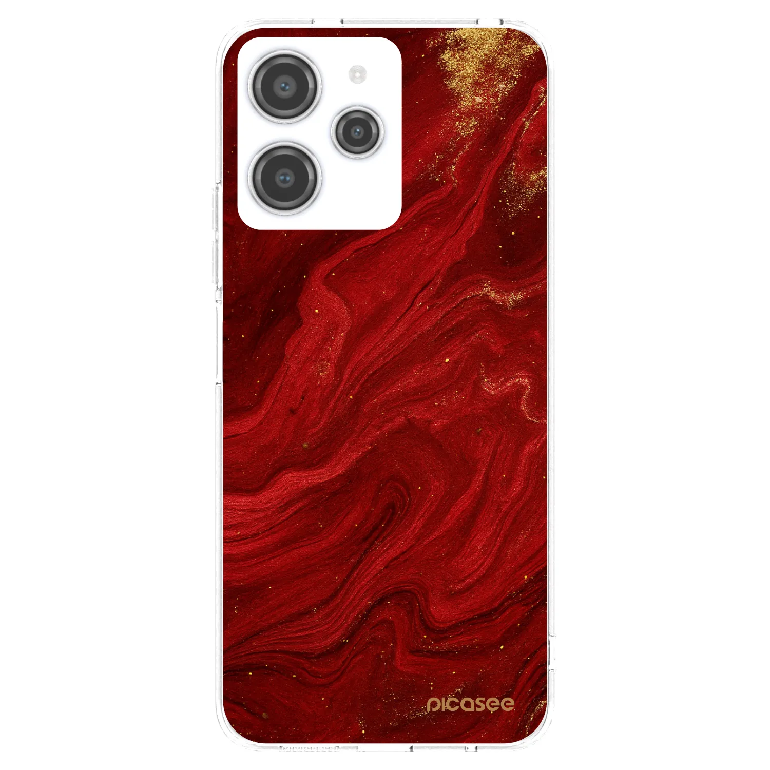 Picasee silikonowe przeźroczyste etui na Xiaomi Redmi 12 4G - Red