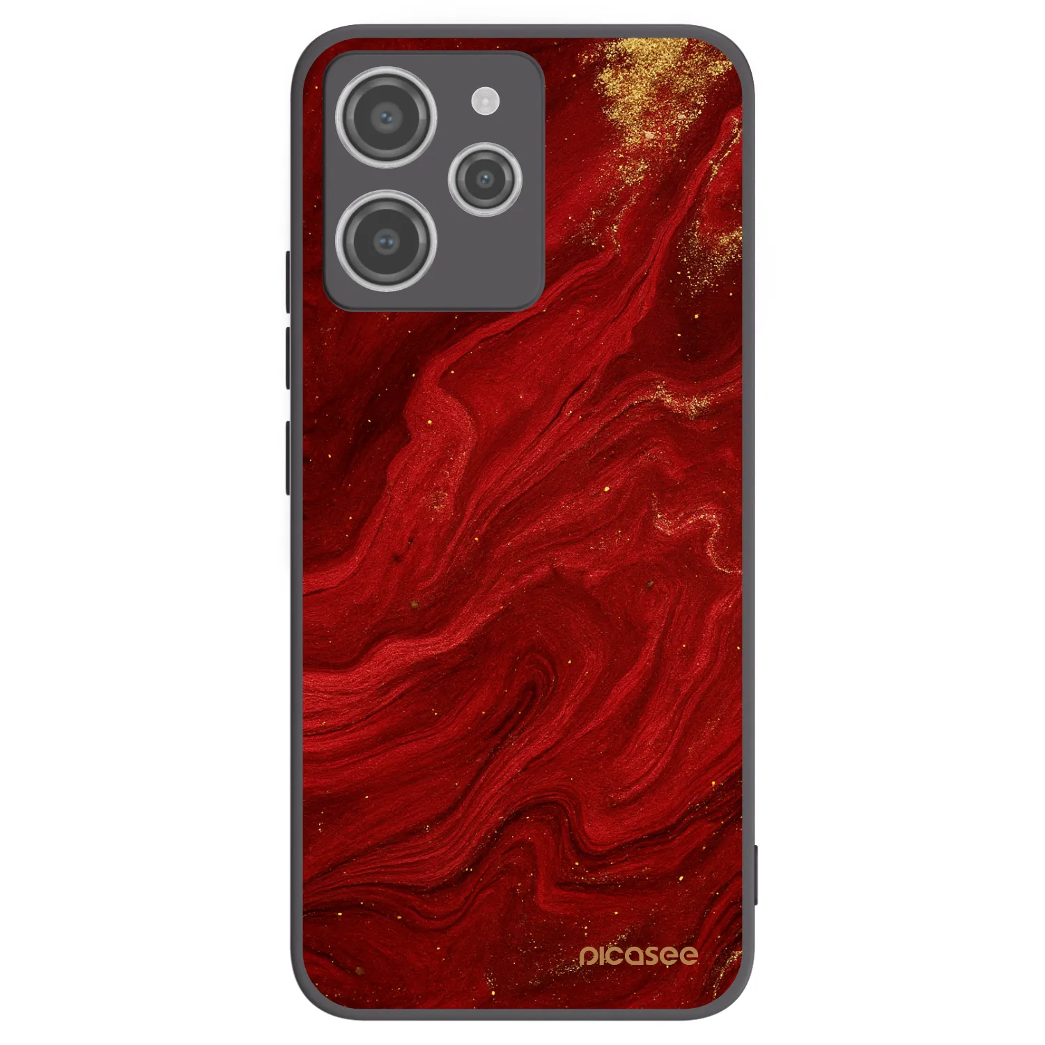 Picasee silikonowe czarne etui na Xiaomi Redmi 12 4G - Red