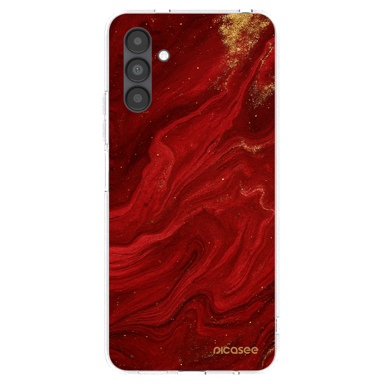 Picasee silikonowe przeźroczyste etui na Samsung Galaxy A04s A047F - Red