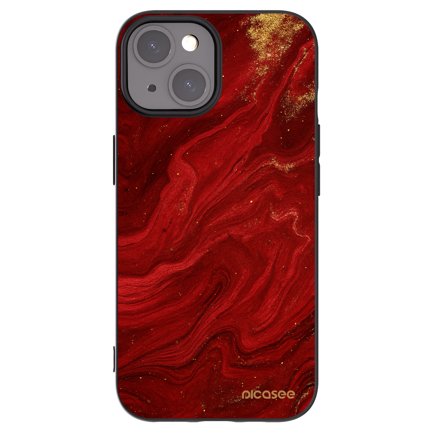 Picasee silikonowe czarne etui na Apple iPhone 15 - Red