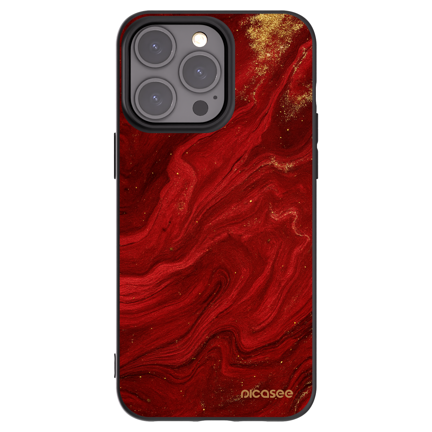 Picasee silikonowe czarne etui na Apple iPhone 15 Pro Max - Red