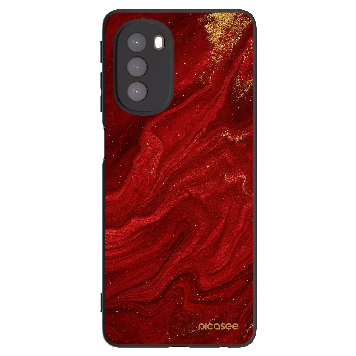 Picasee silikonowe czarne etui na Motorola Moto G51 - Red