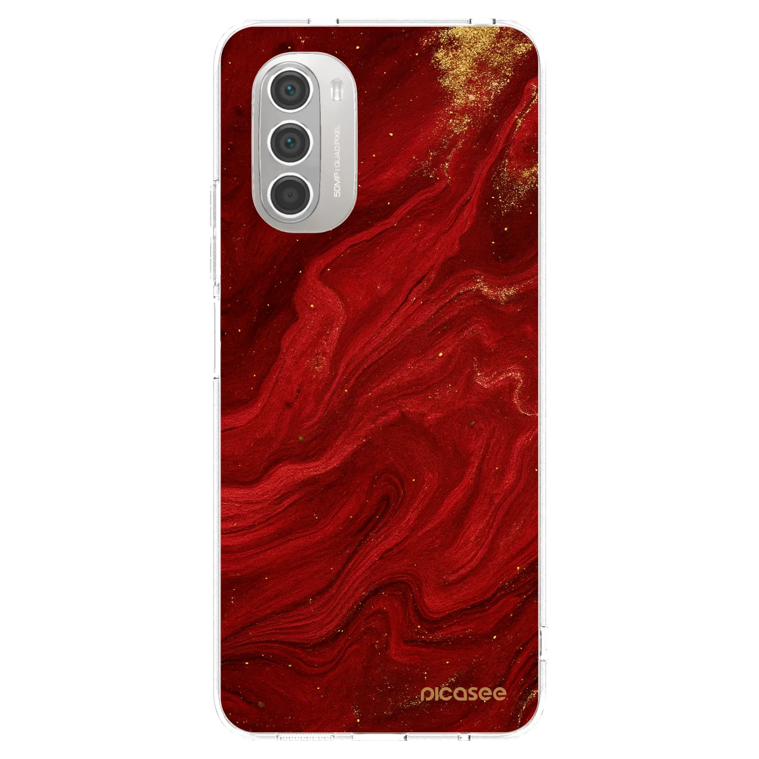 Picasee silikonowe przeźroczyste etui na Motorola Moto G51 - Red