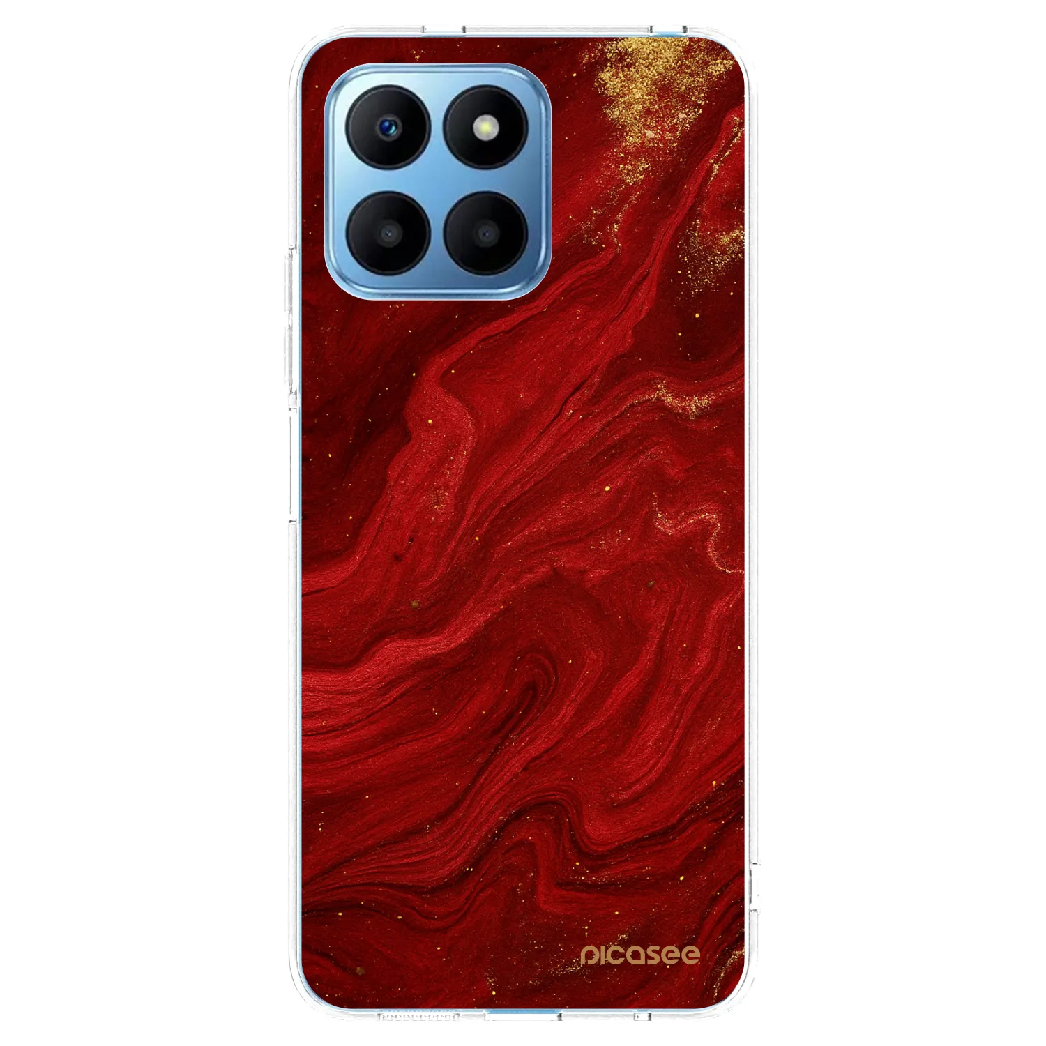 Picasee silikonowe przeźroczyste etui na Honor 70 Lite - Red