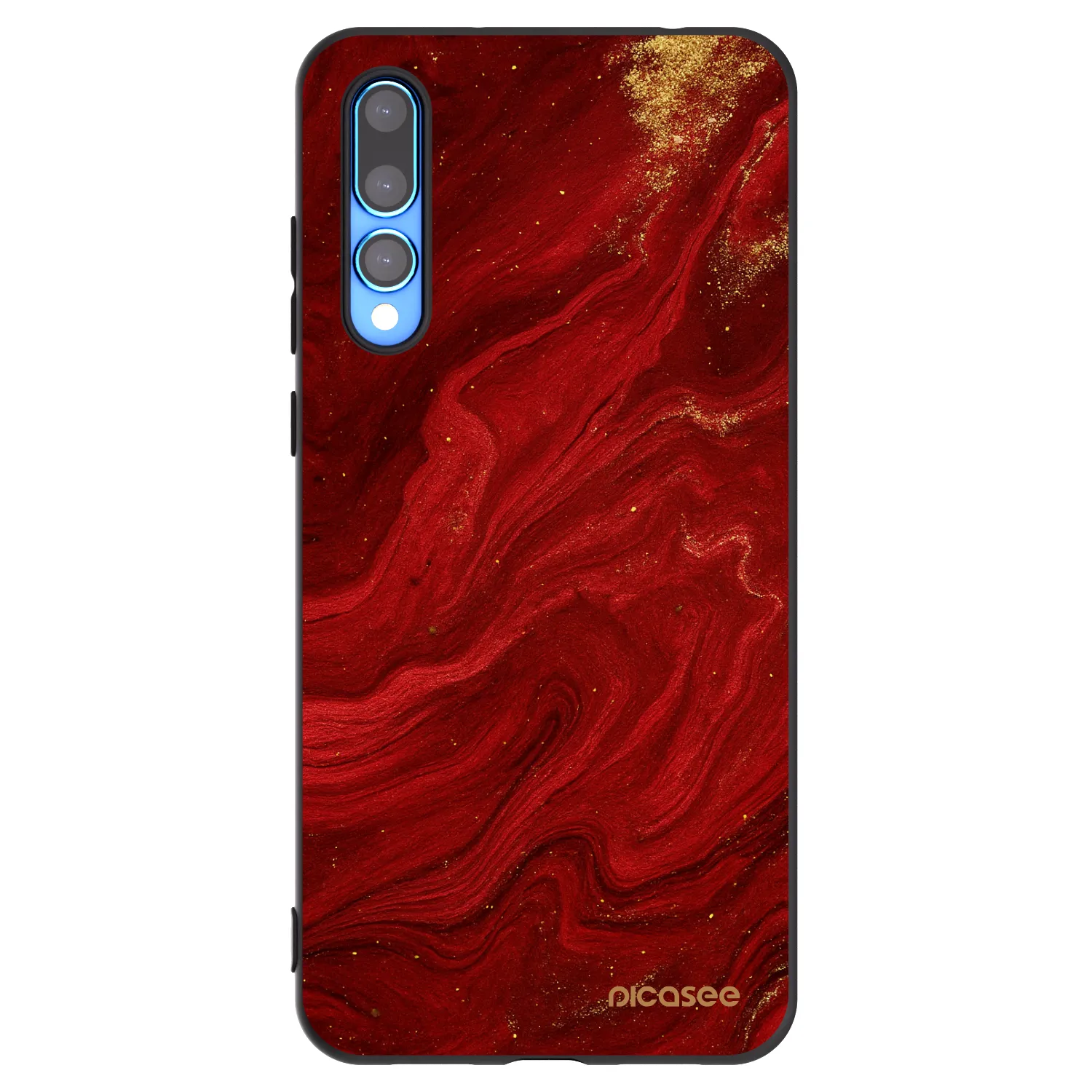 Picasee silikonowe czarne etui na Huawei P20 Pro - Red
