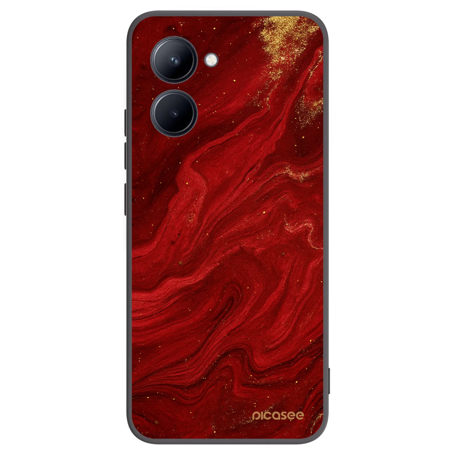 Picasee silikonowe czarne etui na Realme C33 (2023) - Red