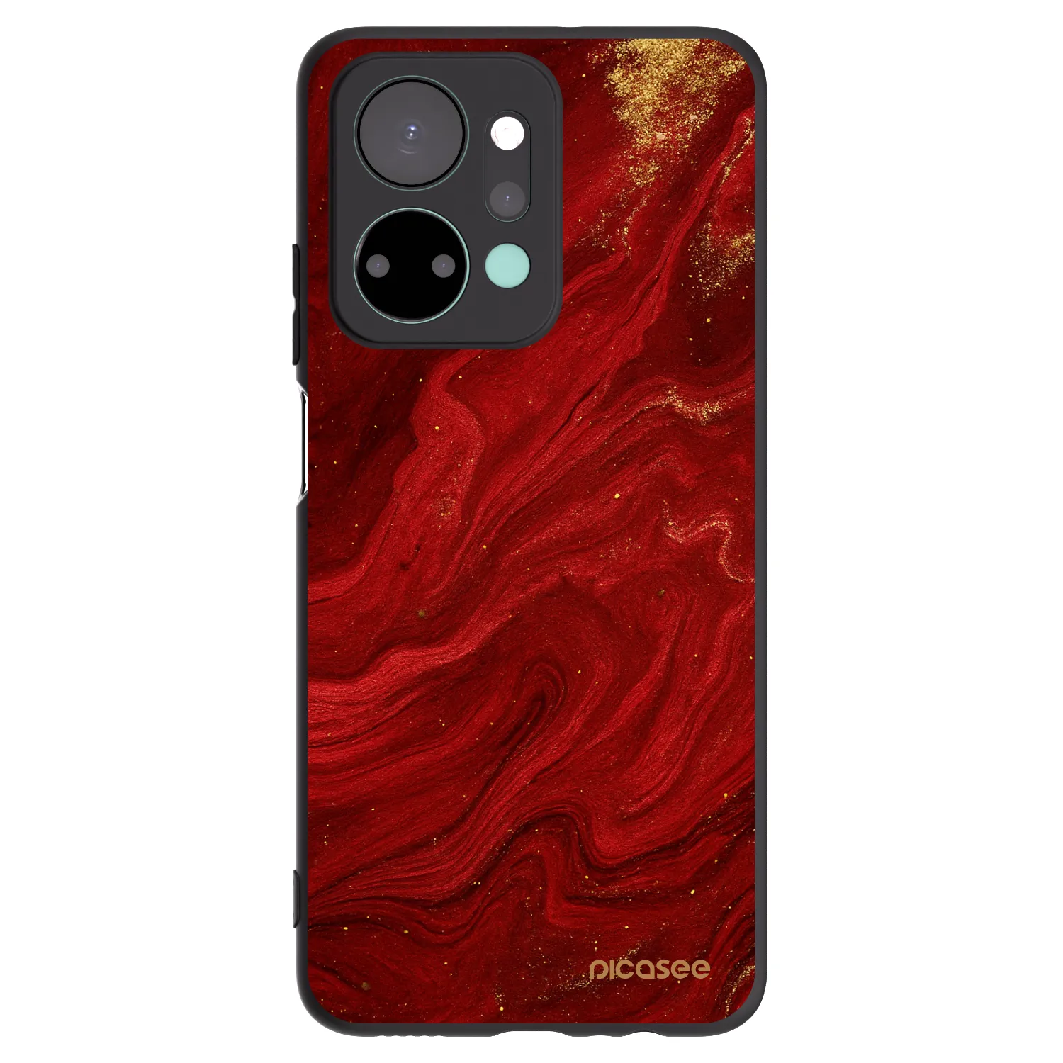 Picasee silikonowe czarne etui na Honor X7a - Red