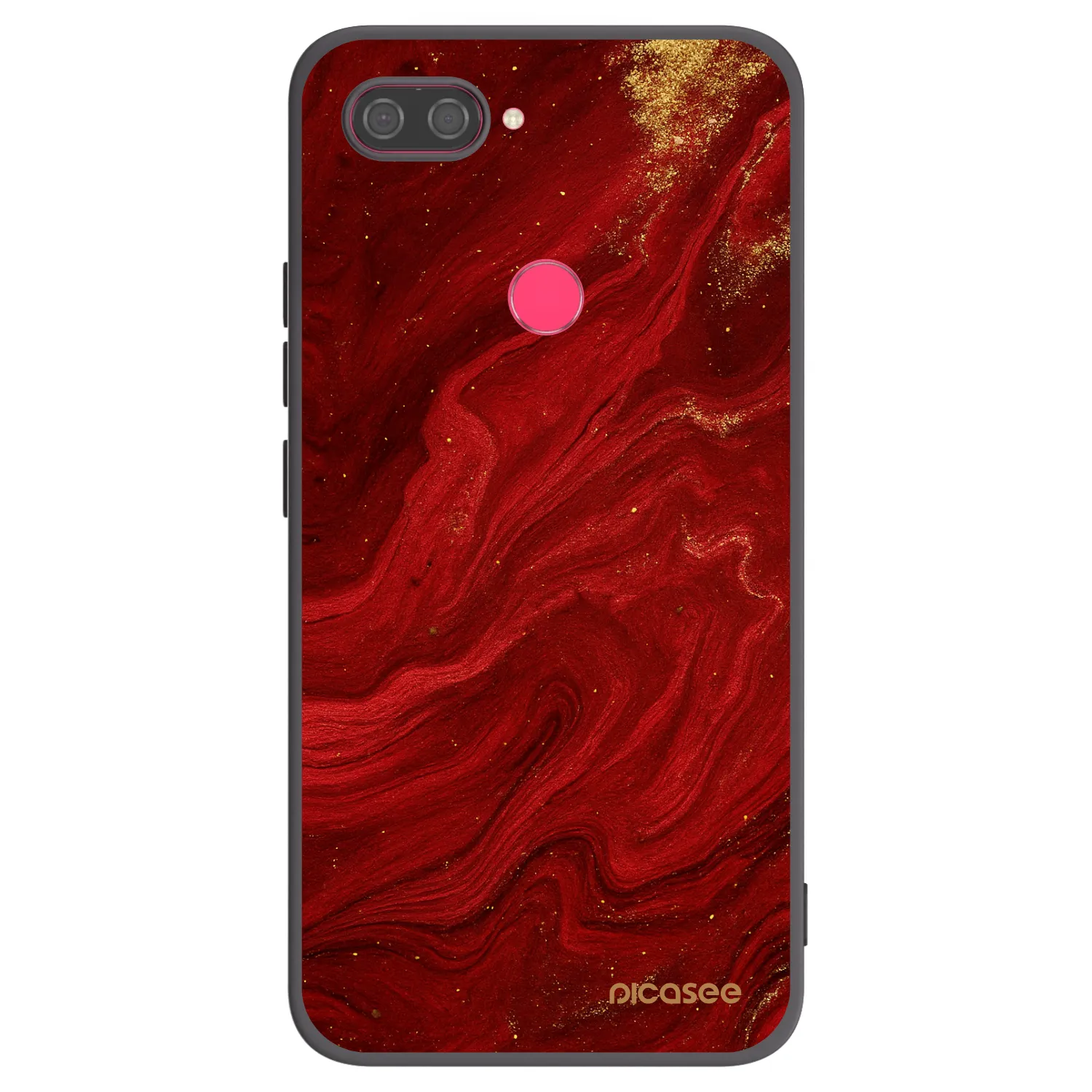Picasee silikonowe czarne etui na Xiaomi Mi 8 Lite - Red