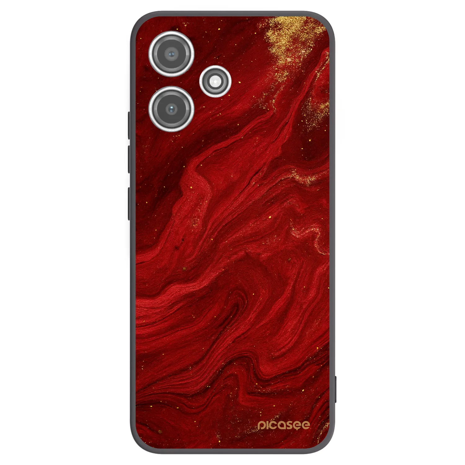 Picasee silikonowe czarne etui na Xiaomi Redmi 12 5G - Red