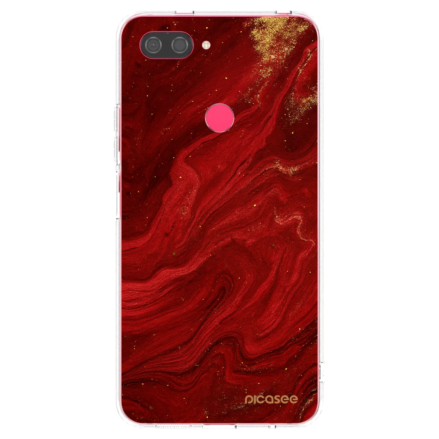 Picasee silikonowe przeźroczyste etui na Xiaomi Mi 8 Lite - Red