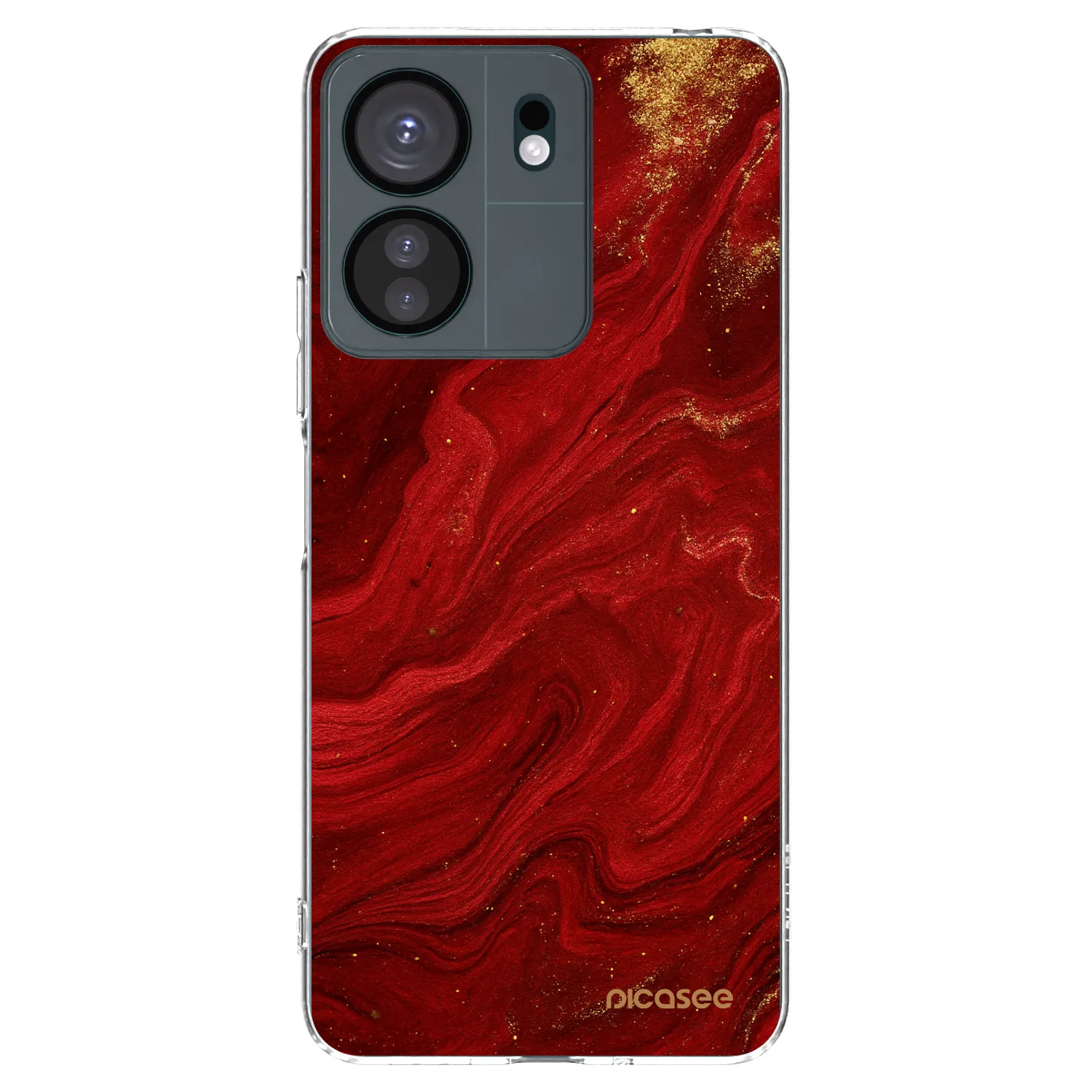 Picasee silikonowe przeźroczyste etui na Xiaomi Redmi 13C 4G - Red