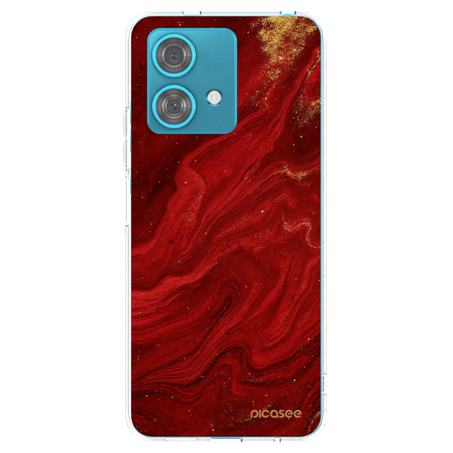 Picasee silikonowe przeźroczyste etui na Motorola Edge 40 Neo - Red