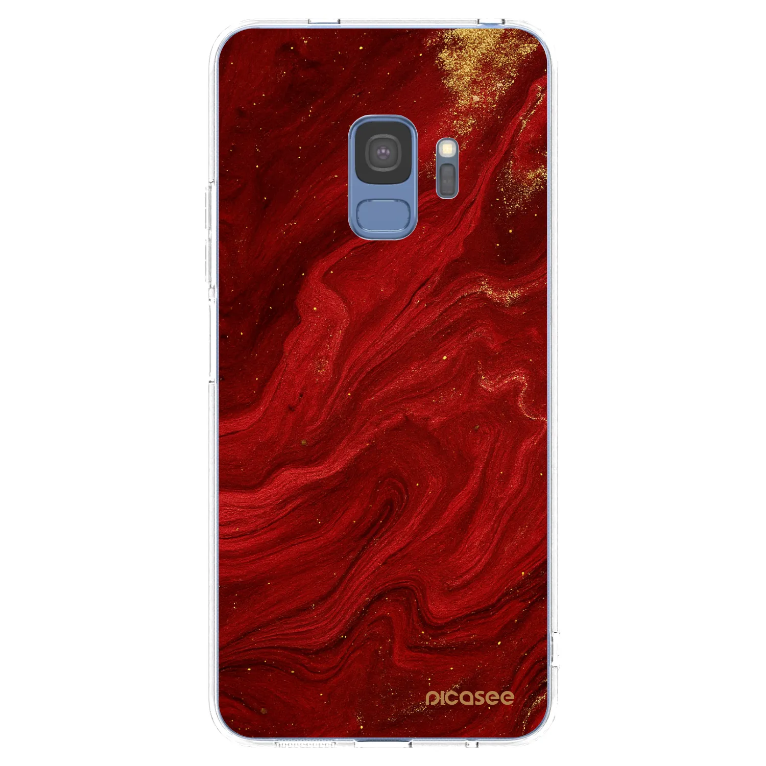 Picasee silikonowe przeźroczyste etui na Samsung Galaxy S9 G960F - Red