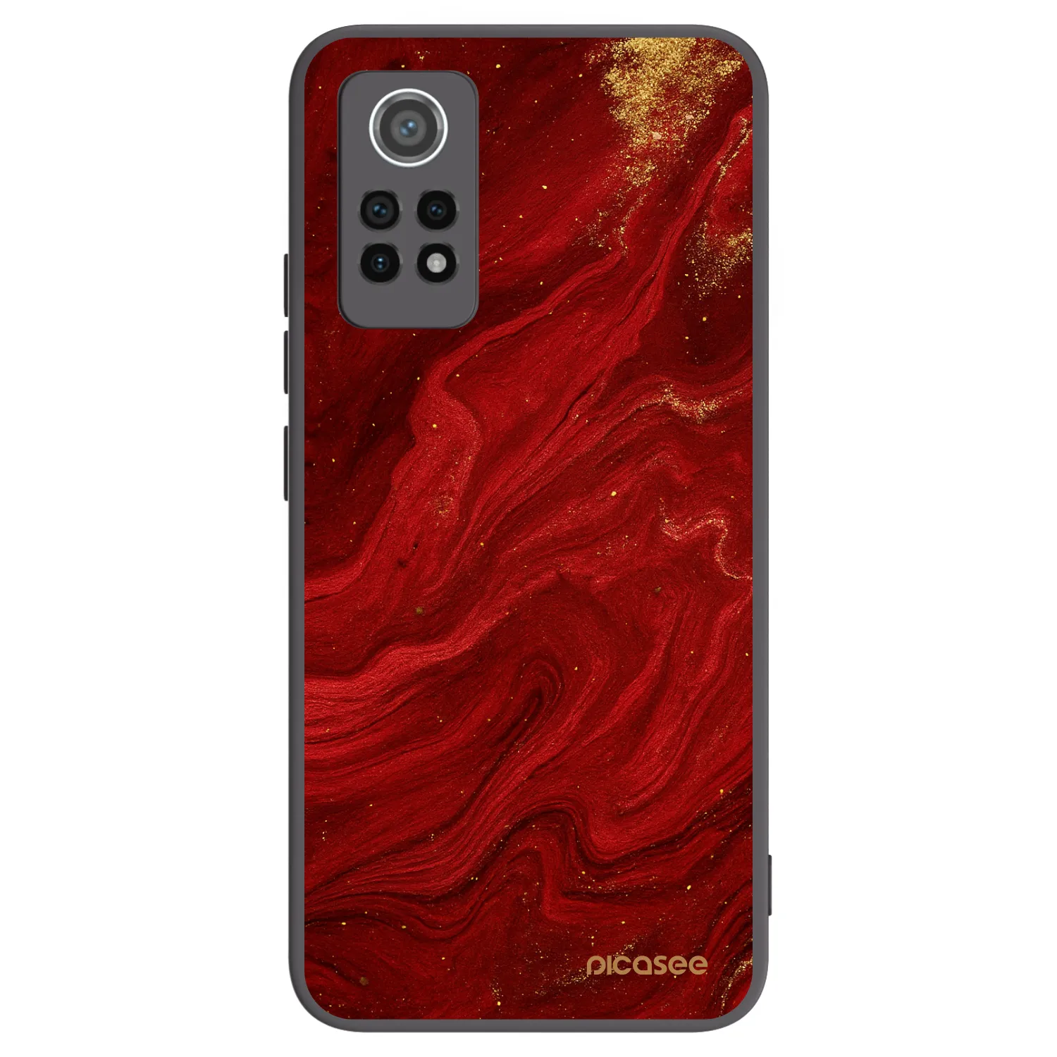 Picasee silikonowe czarne etui na Xiaomi Redmi Note 12 Pro 4G - Red