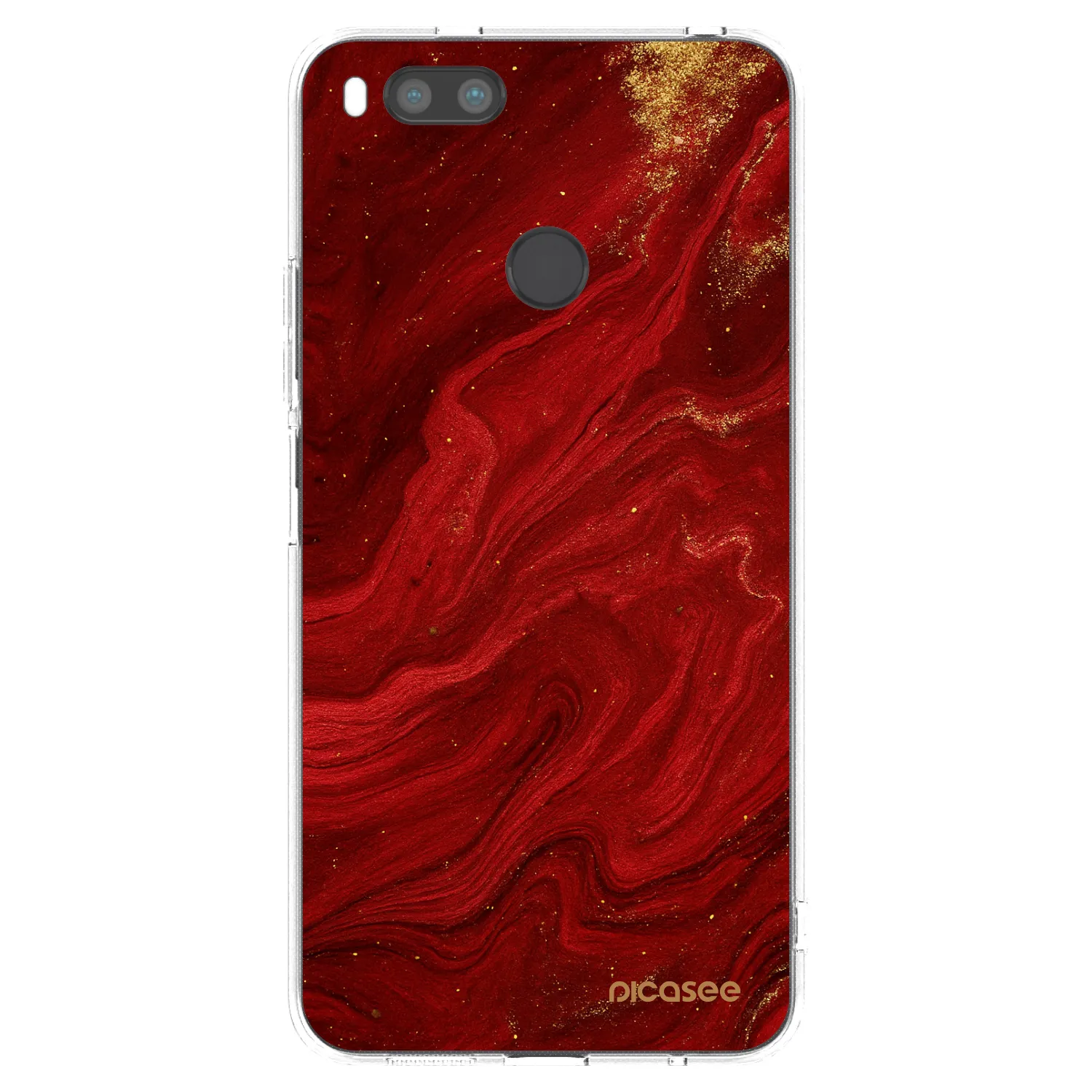 Picasee silikonowe przeźroczyste etui na Xiaomi Mi A1 Global - Red