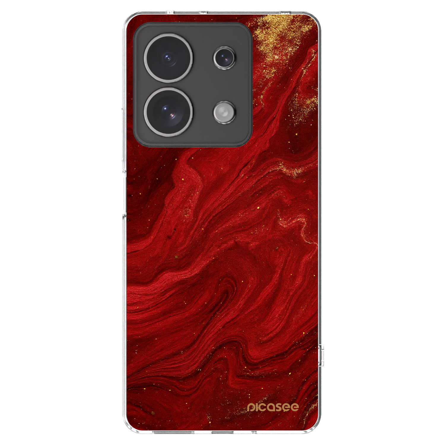 Picasee silikonowe przeźroczyste etui na Xiaomi Redmi Note 13 4G - Red