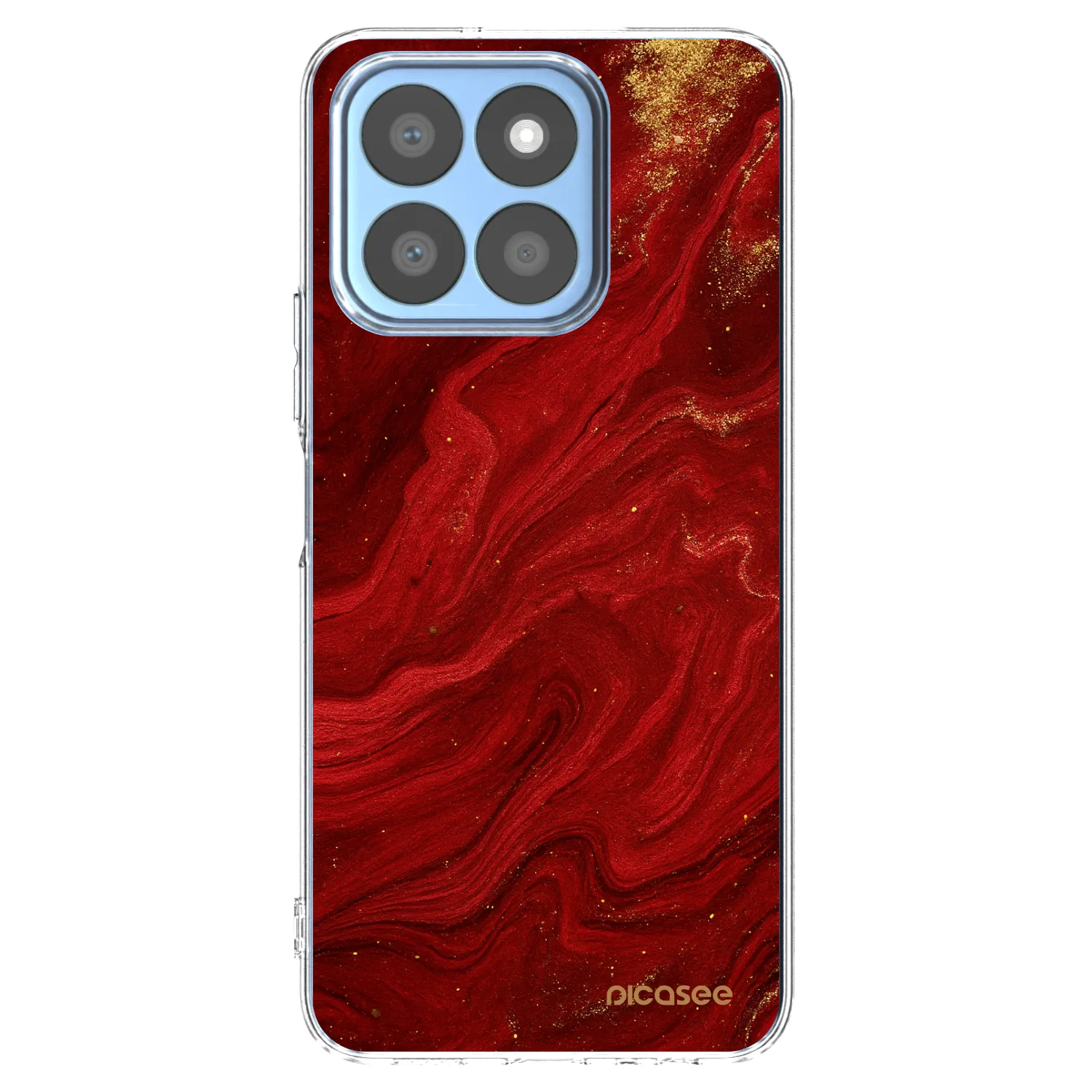 Picasee silikonowe przeźroczyste etui na Honor X8b - Red