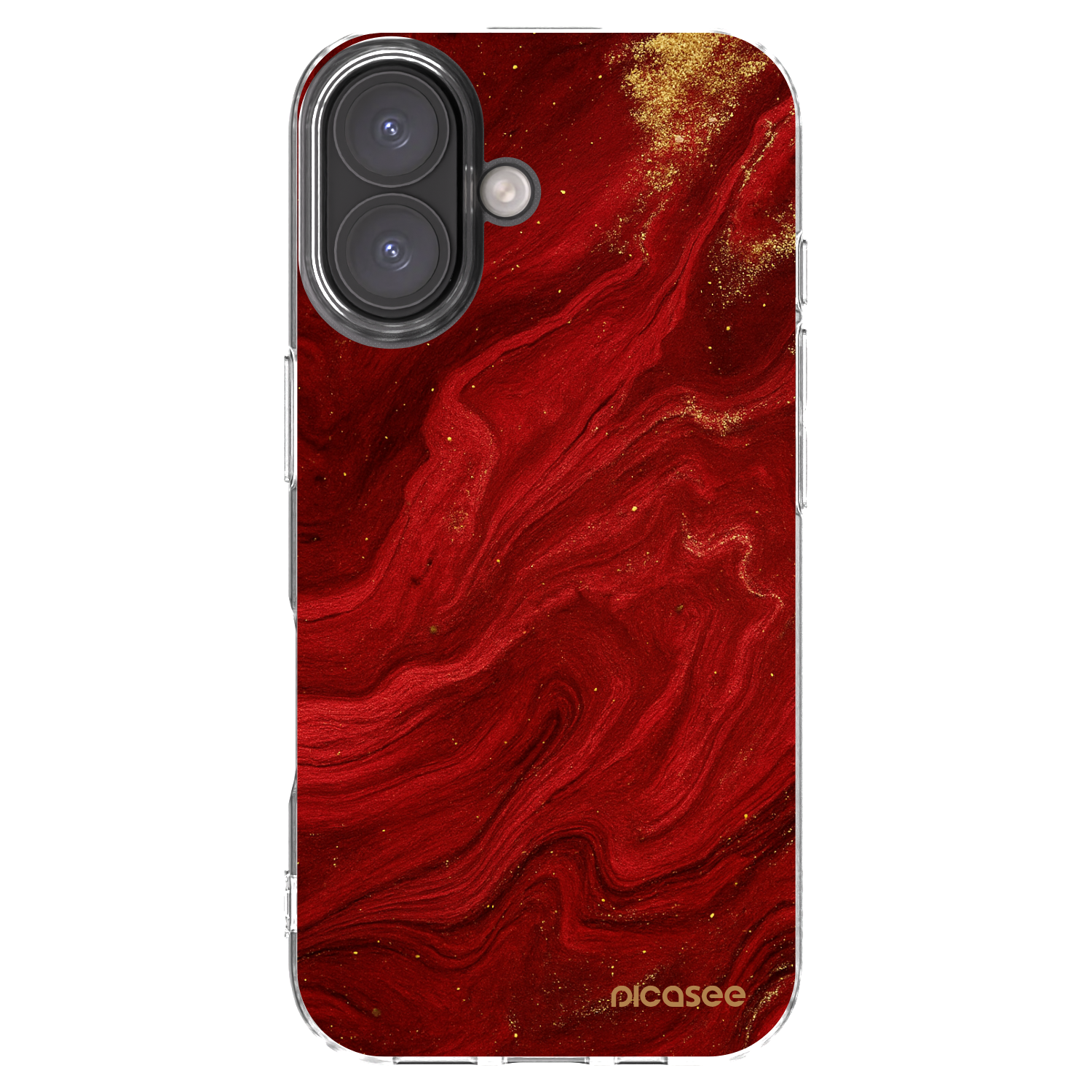 Picasee silikonowe przeźroczyste etui na Apple iPhone 16 - Red