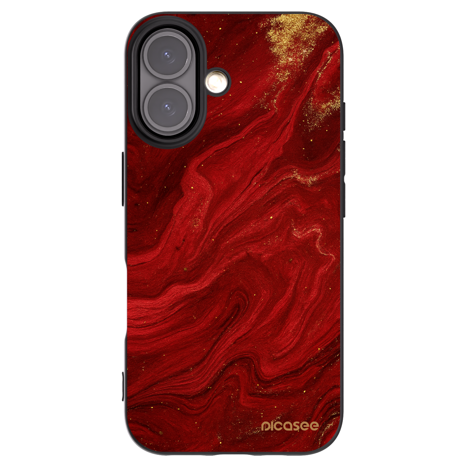 Picasee silikonowe czarne etui na Apple iPhone 16 - Red