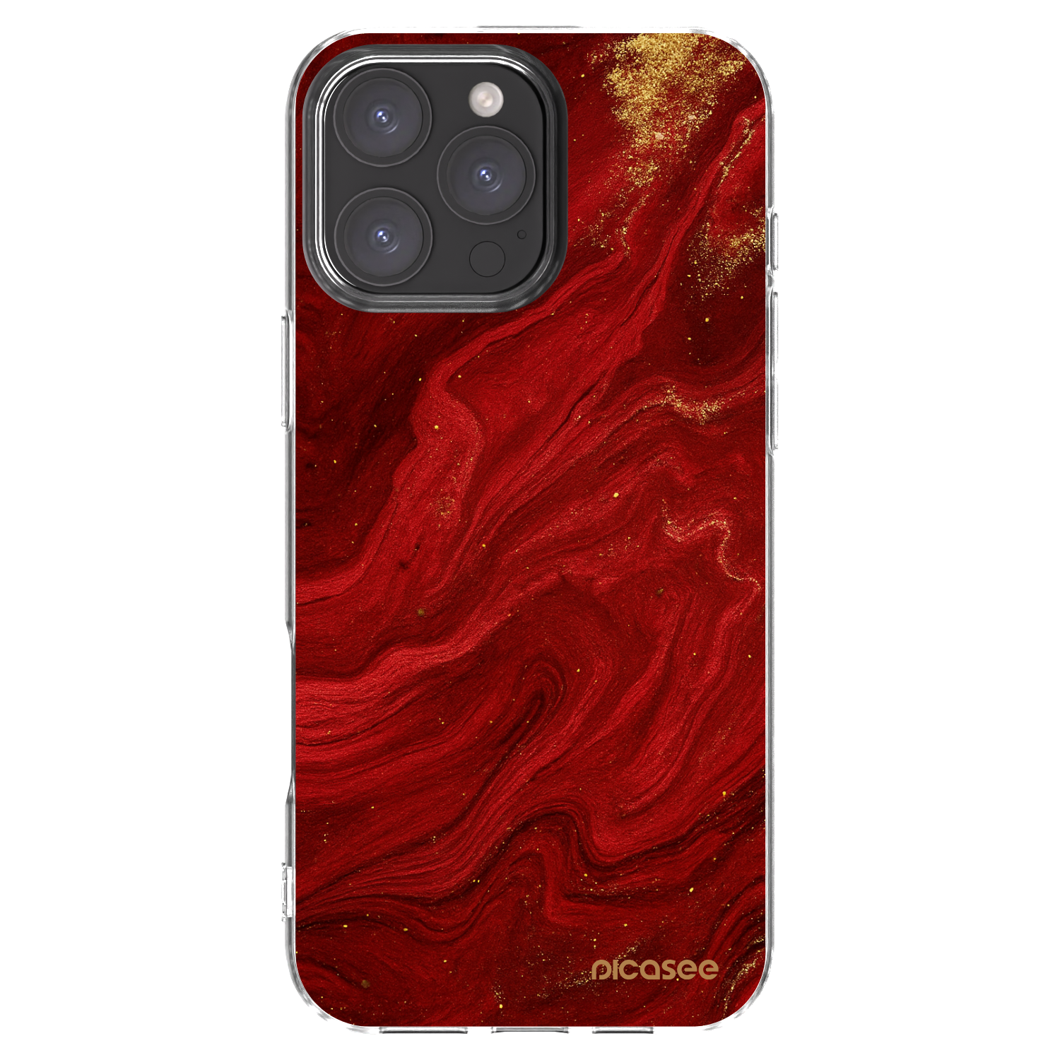Picasee silikonowe przeźroczyste etui na Apple iPhone 16 Pro Max - Red