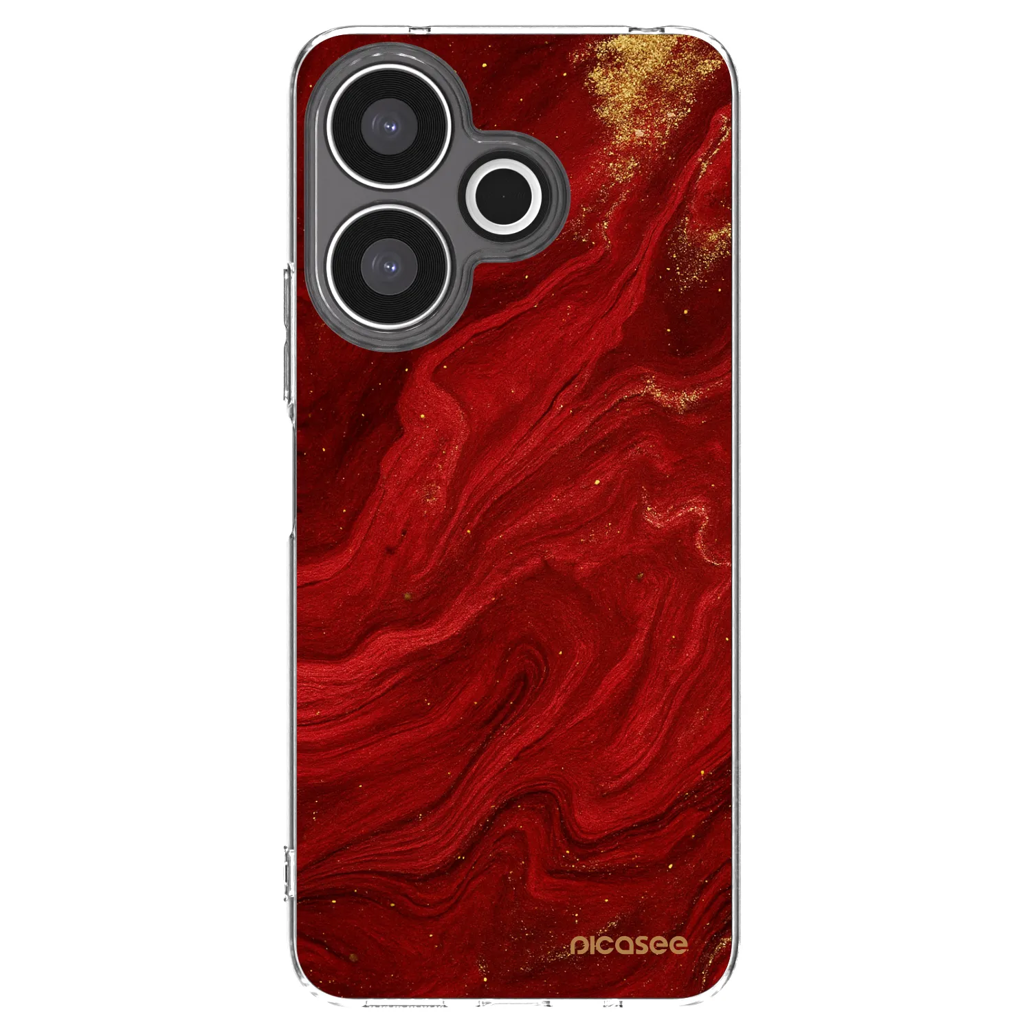 Picasee silikonowe przeźroczyste etui na Xiaomi Redmi 13 4G - Red