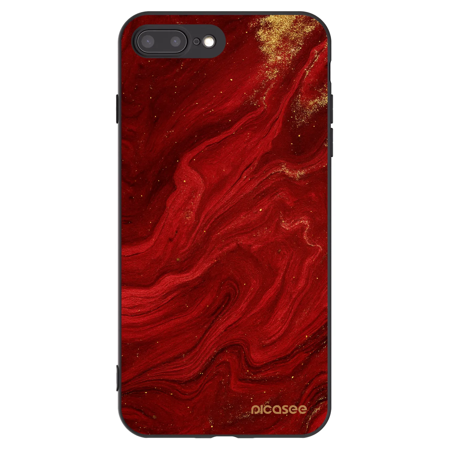 Picasee silikonowe czarne etui na Apple iPhone 7 Plus - Red