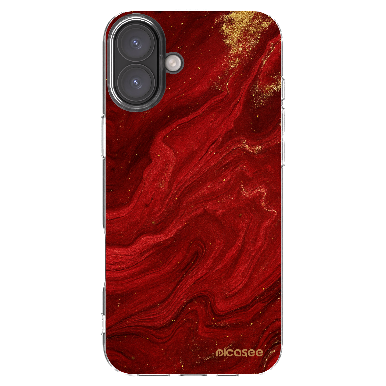 Picasee silikonowe przeźroczyste etui na Apple iPhone 16 Plus - Red