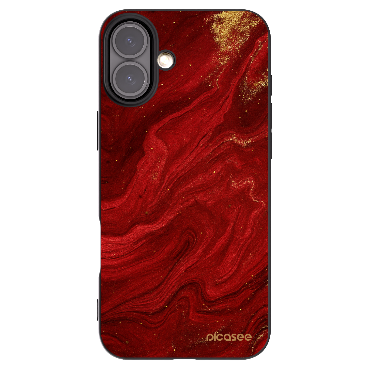 Picasee silikonowe czarne etui na Apple iPhone 16 Plus - Red