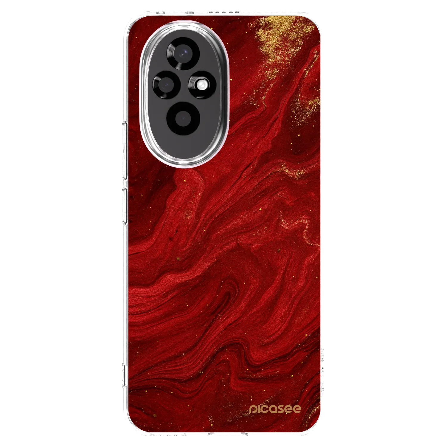 Picasee silikonowe przeźroczyste etui na Honor 200 Pro 5G - Red