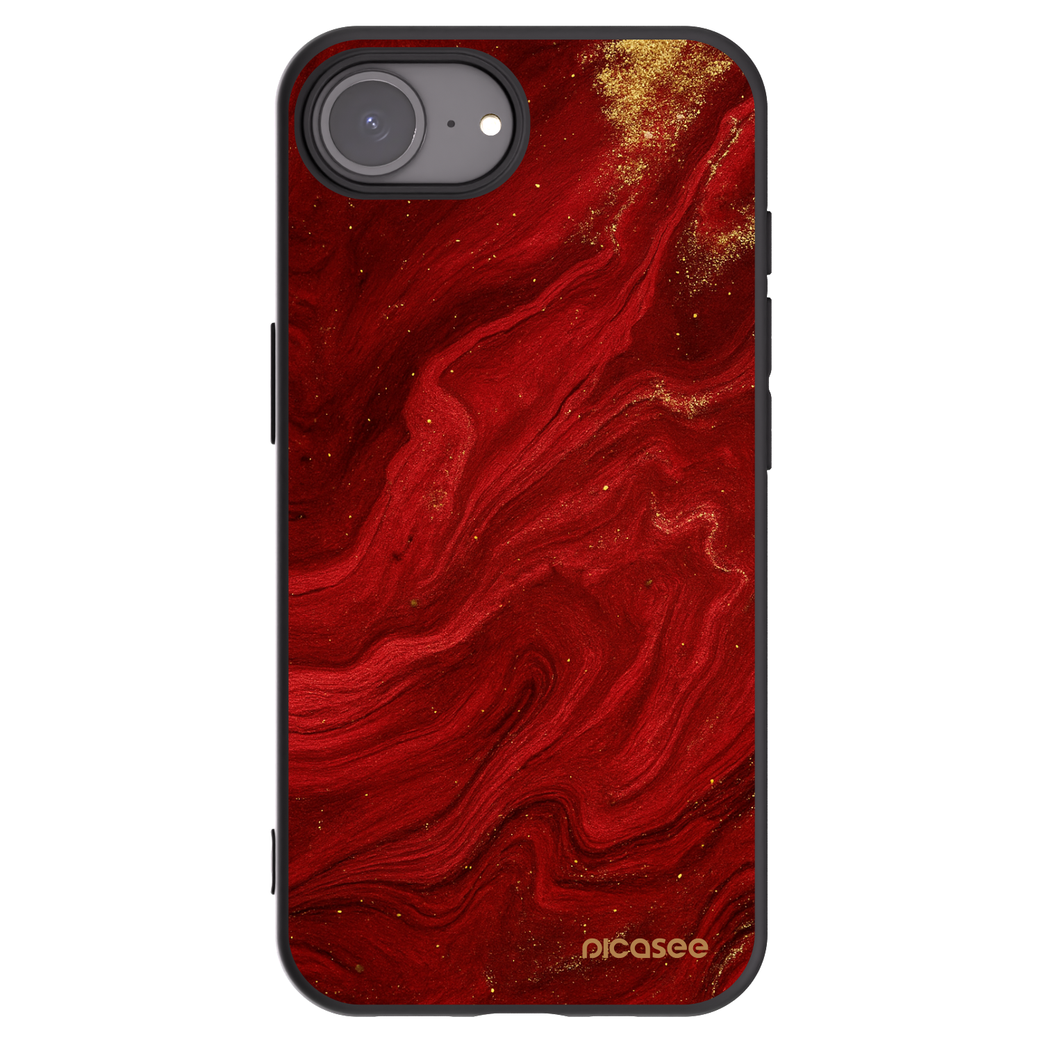 Picasee silikonowe czarne etui na Apple iPhone 16e - Red
