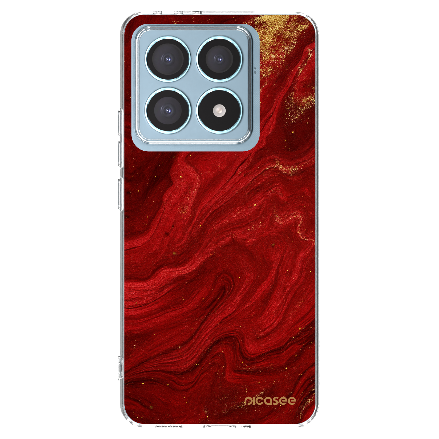 Picasee silikonowe przeźroczyste etui na Xiaomi 14T Pro - Red