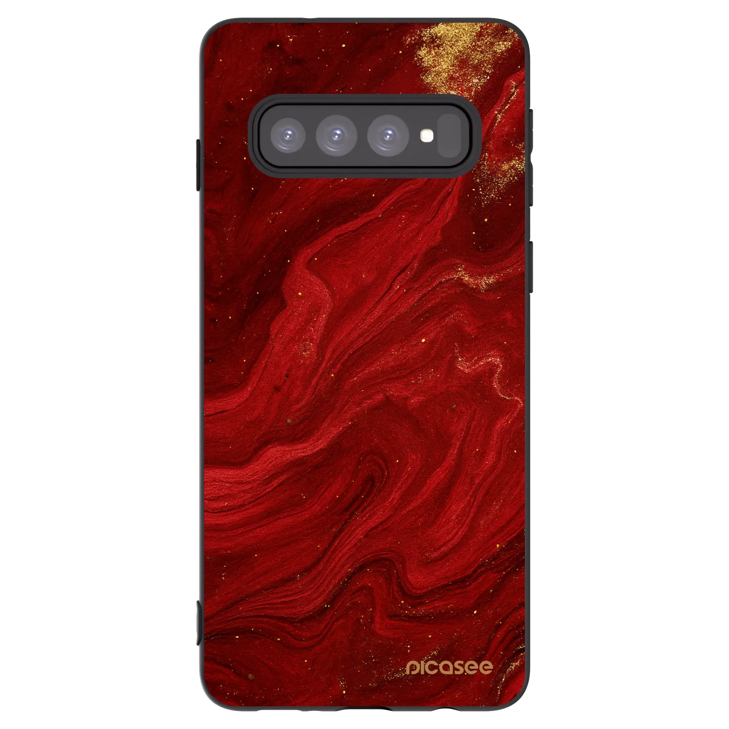 Picasee silikonowe czarne etui na Samsung Galaxy S10 G973 - Red