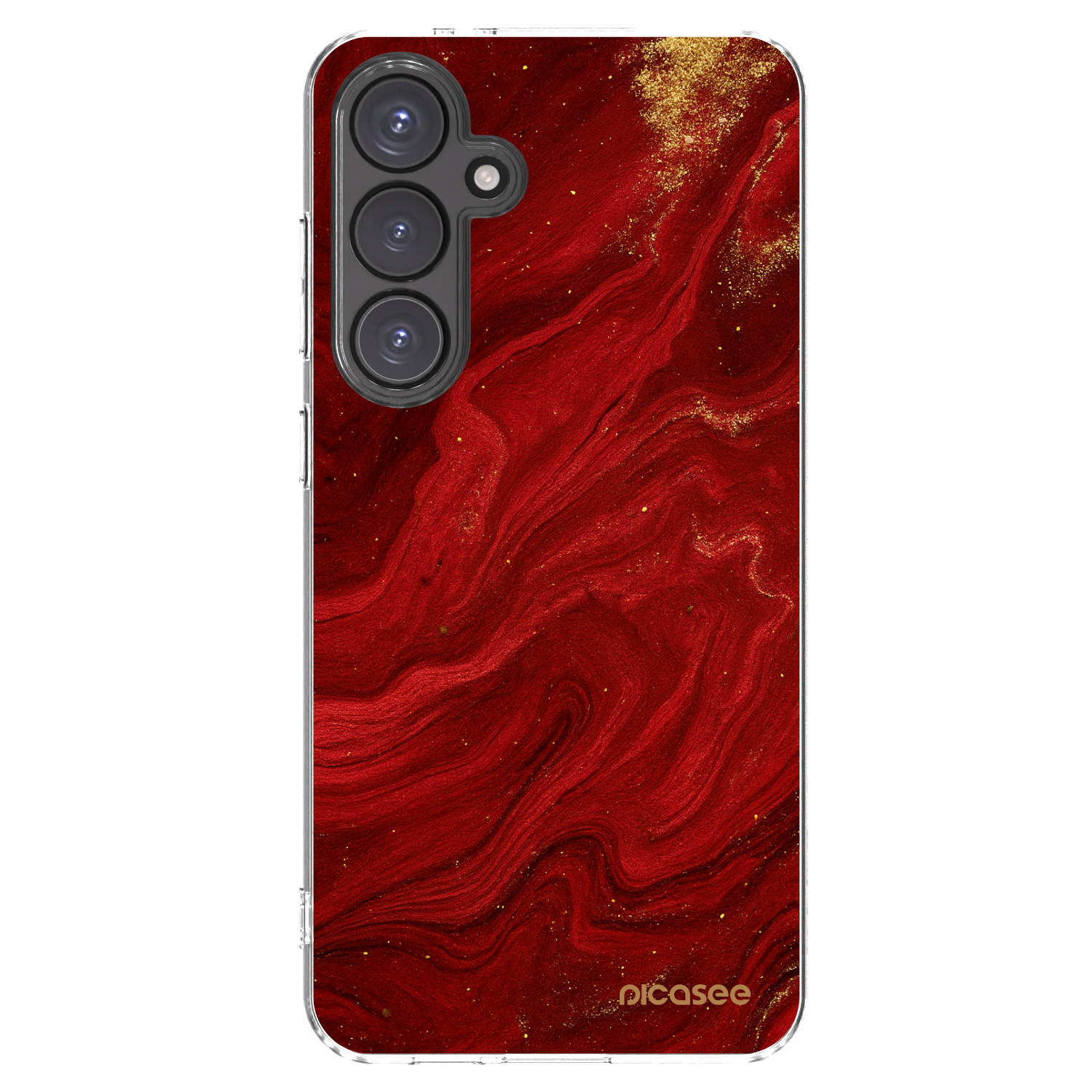 Picasee silikonowe przeźroczyste etui na Samsung Galaxy S24 FE S721B - Red