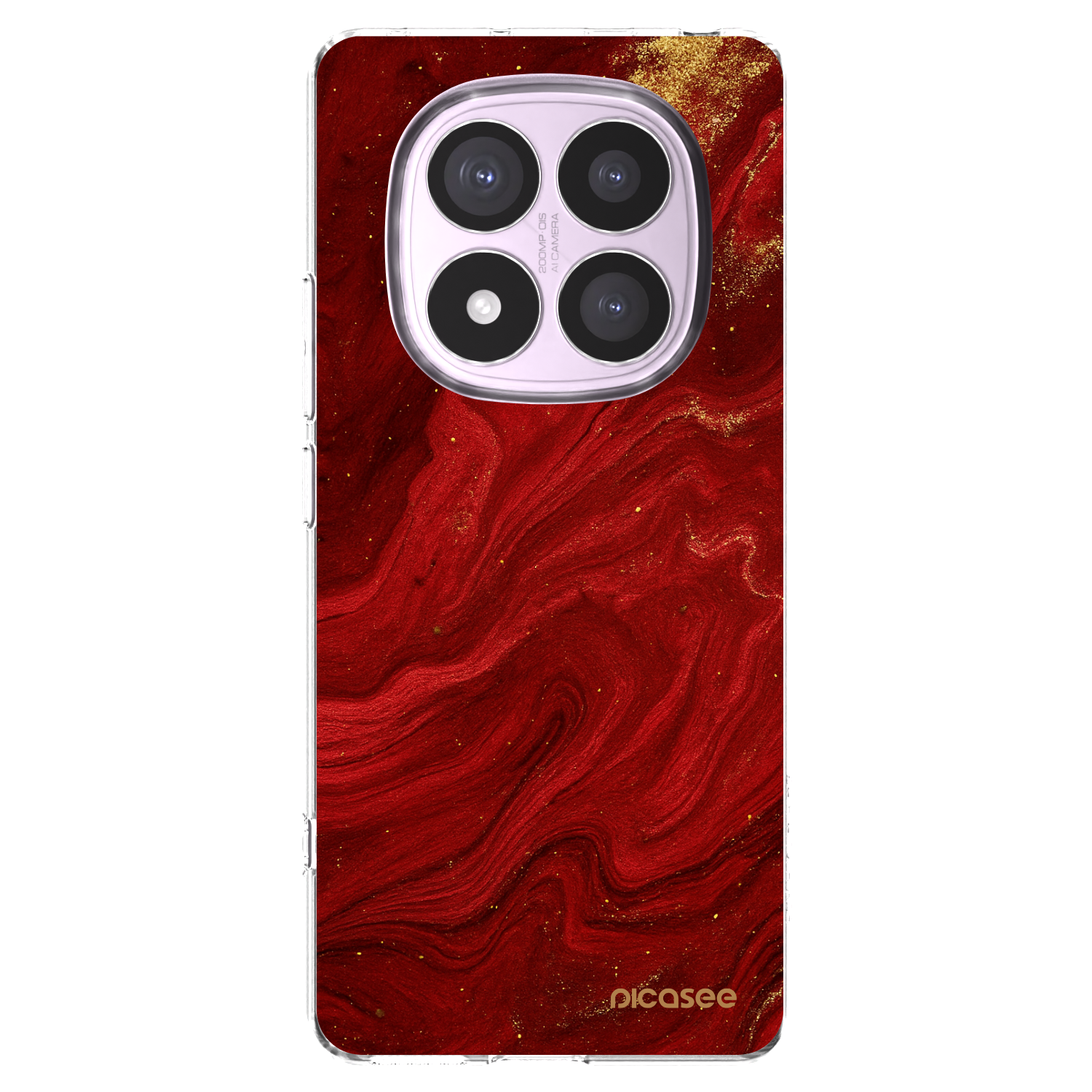Picasee silikonowe przeźroczyste etui na Xiaomi Redmi Note 14 Pro 5G - Red