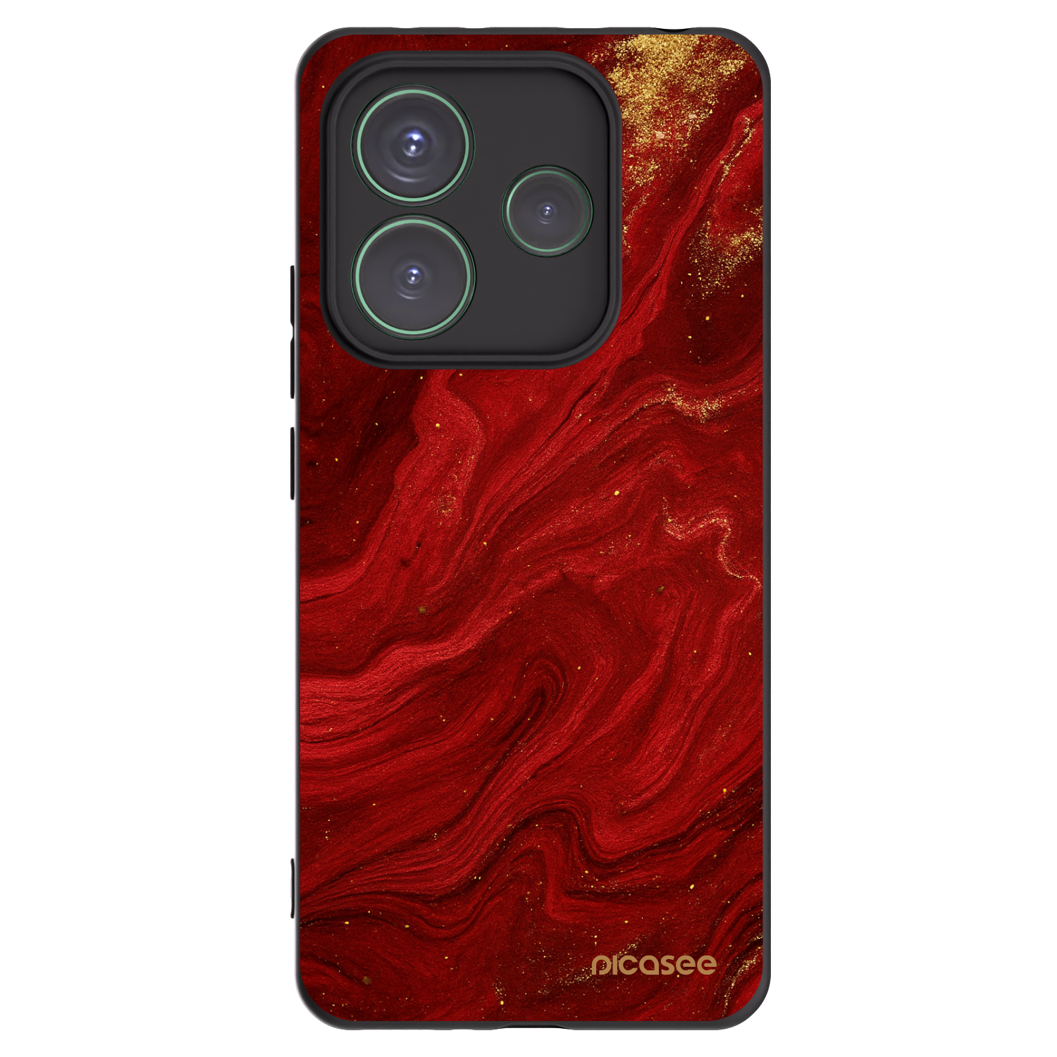 Picasee silikonowe czarne etui na Xiaomi Redmi Note 14 5G - Red