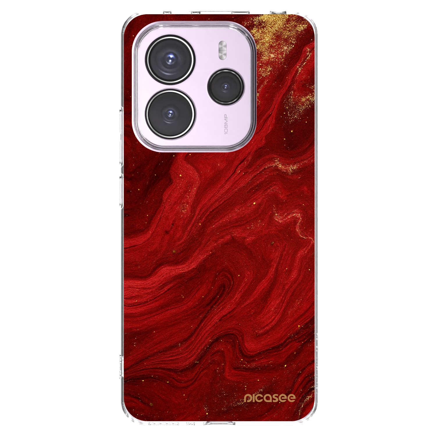 Picasee silikonowe przeźroczyste etui na Xiaomi Redmi Note 14 5G - Red