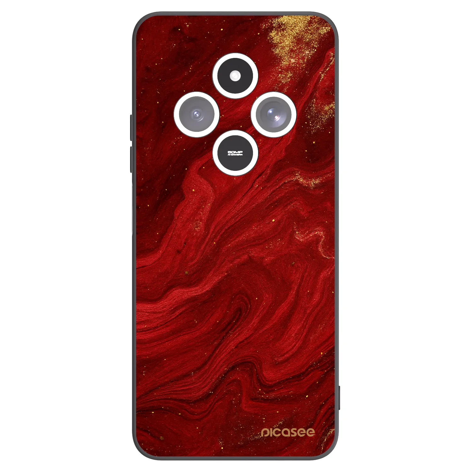 Picasee silikonowe czarne etui na Xiaomi Redmi 14C - Red