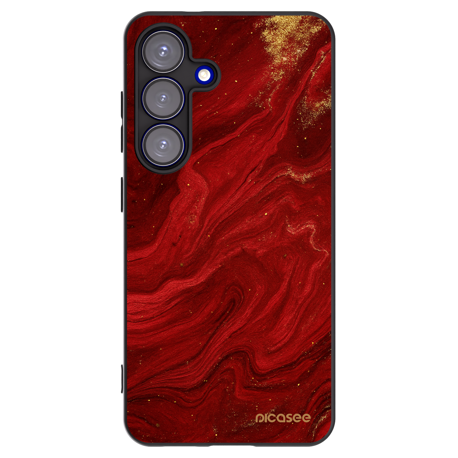 Picasee silikonowe czarne etui na Samsung Galaxy S25 5G - Red