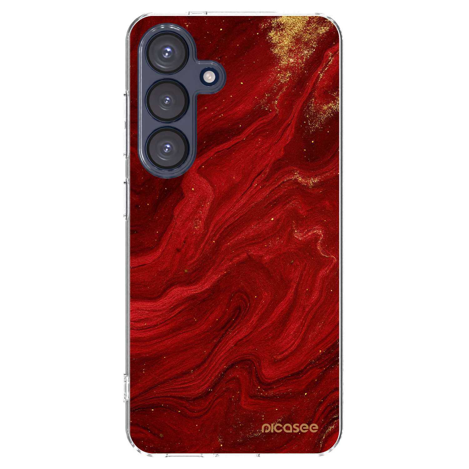 Picasee silikonowe przeźroczyste etui na Samsung Galaxy S25 5G - Red