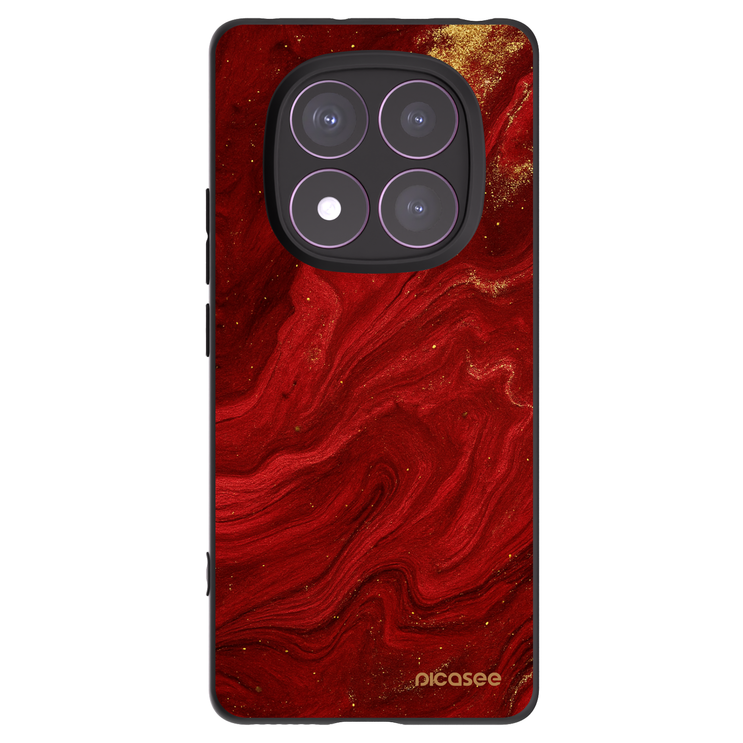 Picasee silikonowe czarne etui na Xiaomi Redmi Note 14 Pro 4G - Red