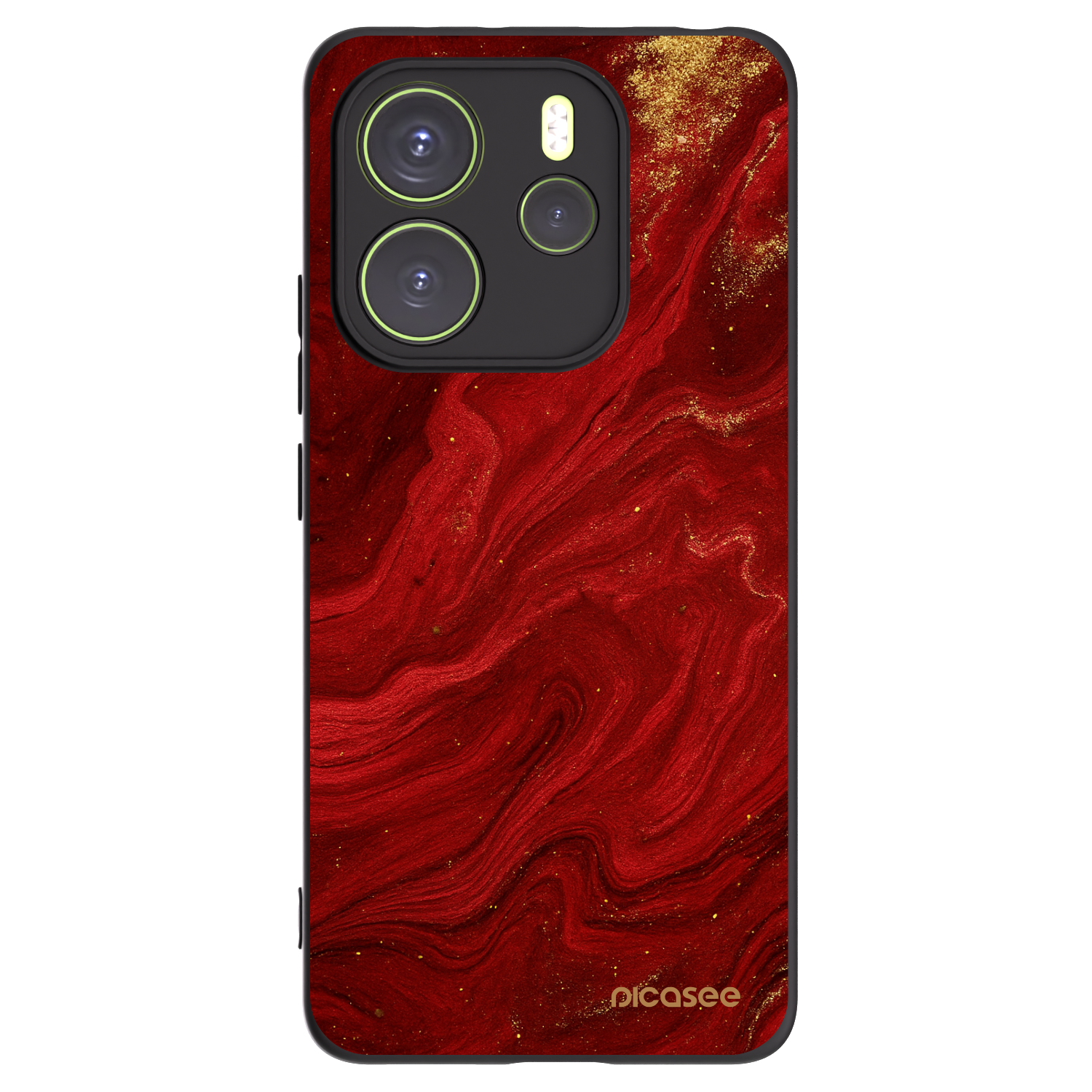 Picasee silikonowe czarne etui na Xiaomi Redmi Note 14 4G - Red