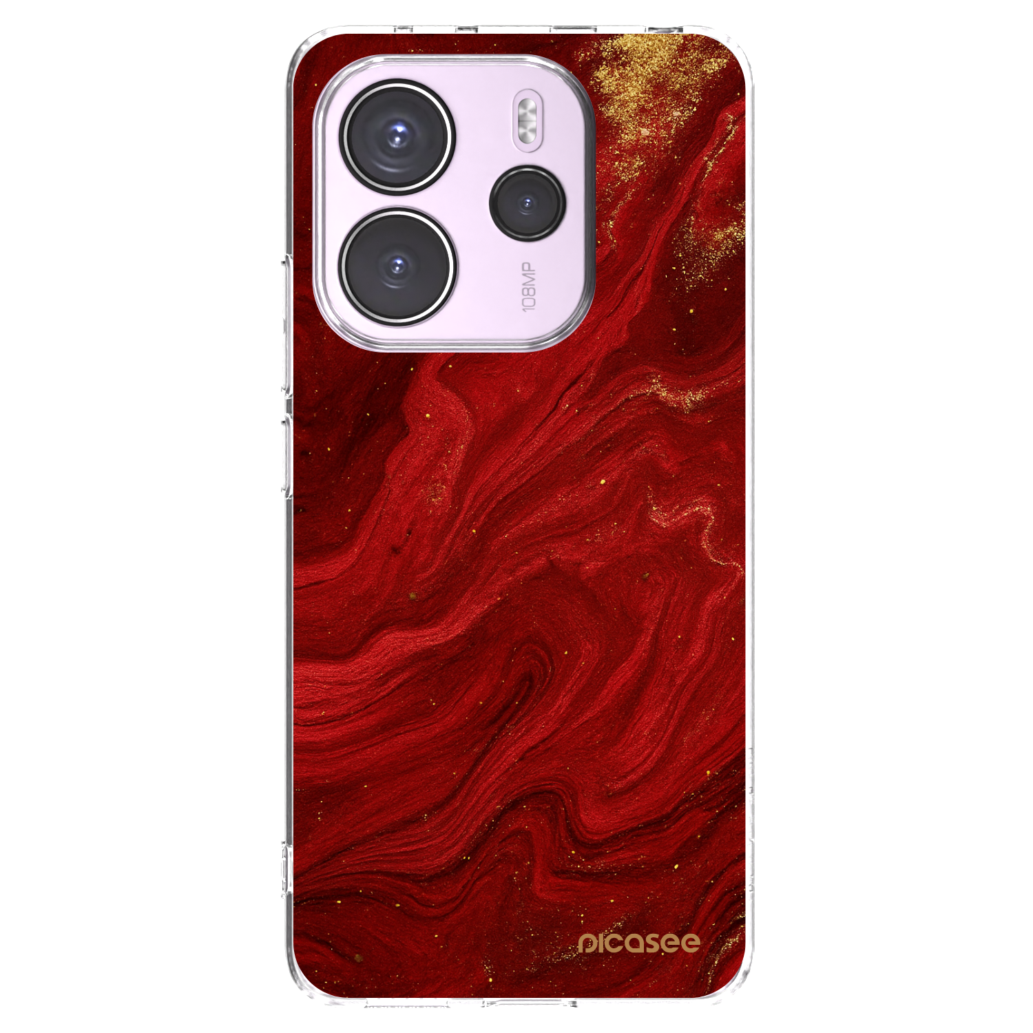 Picasee silikonowe przeźroczyste etui na Xiaomi Redmi Note 14 4G - Red