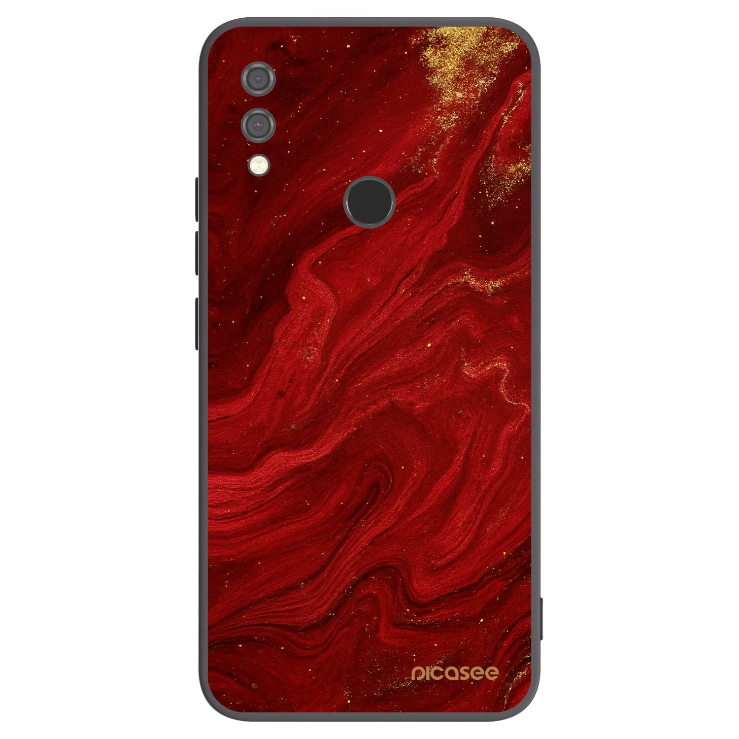 Picasee silikonowe czarne etui na Xiaomi Redmi Note 7 - Red