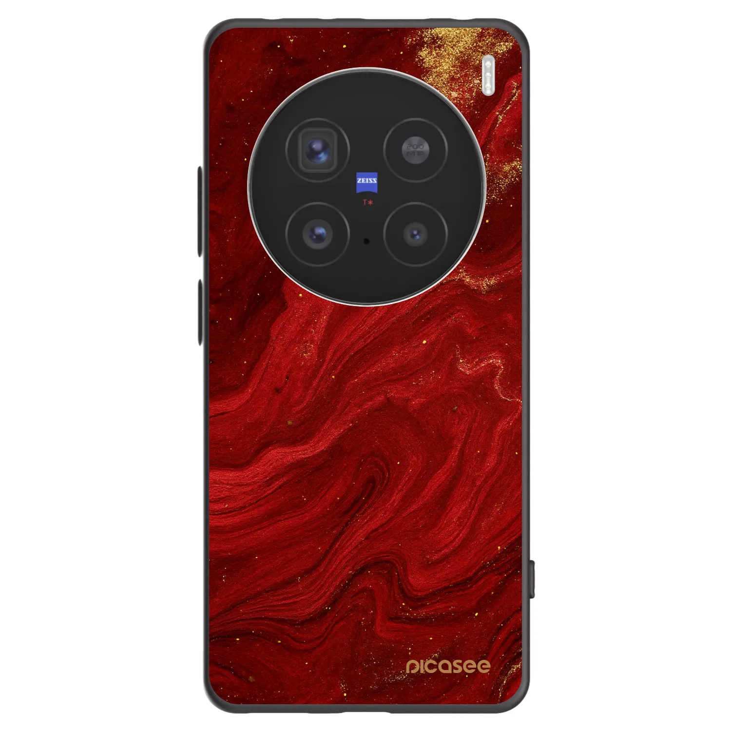 Picasee silikonowe czarne etui na Vivo X200 Pro - Red