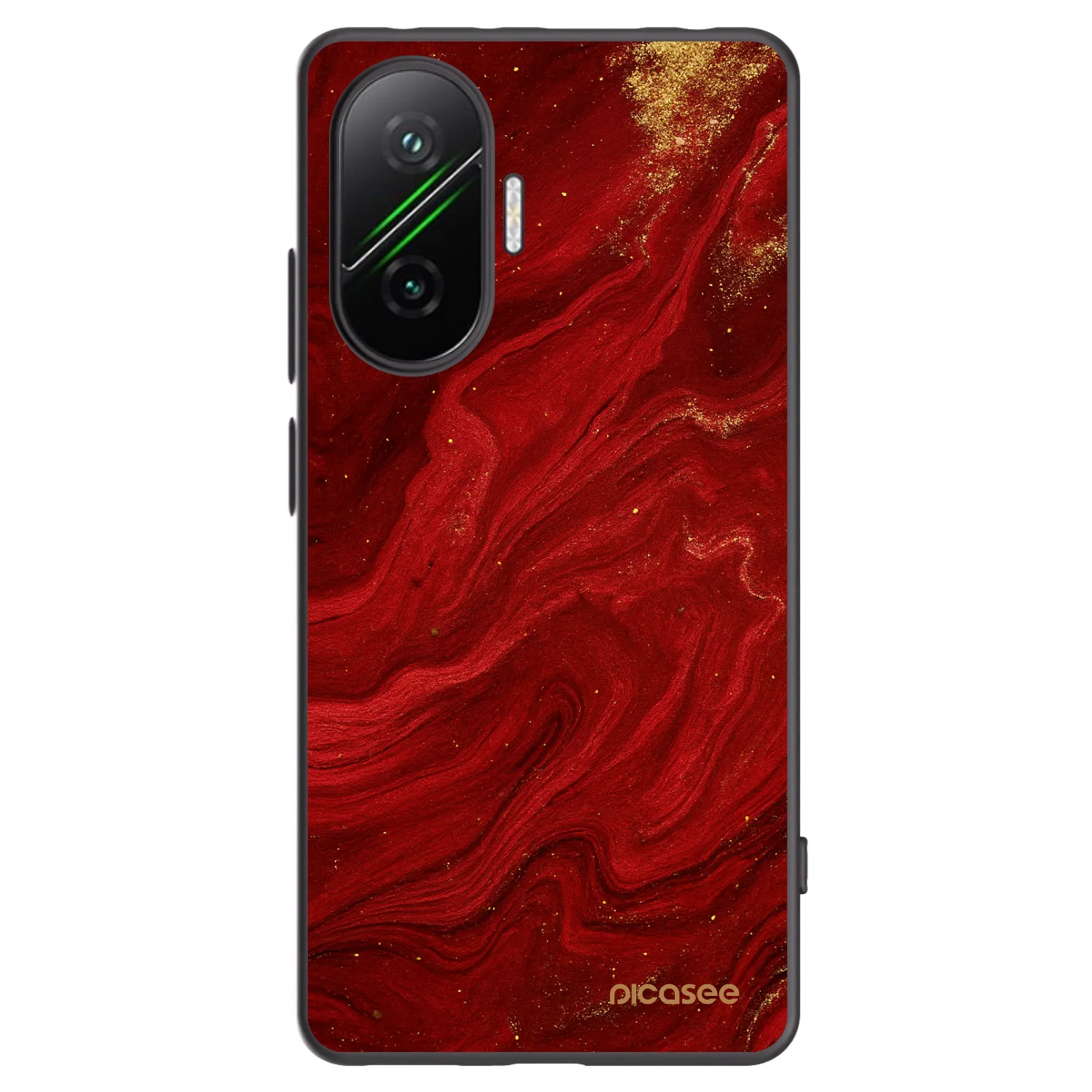 Picasee silikonowe czarne etui na Xiaomi Poco F7 Pro 5G - Red
